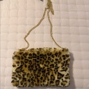 Leopard Fur cross body bag
